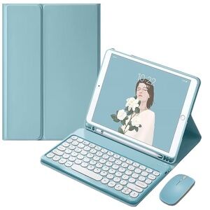 Keyboard Case Mouse iPad 6th 5th Generation Air 2 Pro 9.7 Blue Color Keyboard